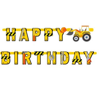 Γιρλάντα Happy Birthday Construction