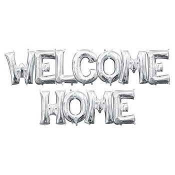 Μπαλόνια Φράση WELCOME HOME Ασημί