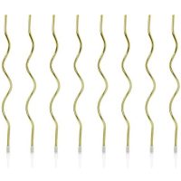 Κεράκια Τούρτας Ψηλά Χρυσά Curl - 8 τμχ.