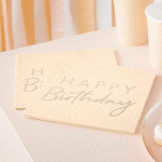 χαρτοπετσέτες-Happy-birthday-Peach-and-Gold
