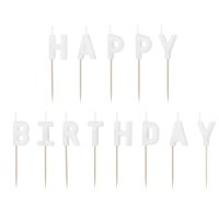 Λευκά Κεράκια Happy Birthday