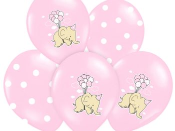 Σετ Μπαλόνια Ελεφαντάκι ροζ - 6 τμχ.