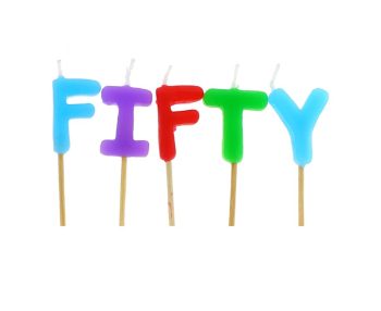 Πολύχρωμα Κεράκια ''Fifty'' - 5 τμχ.