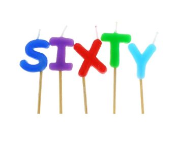 Πολύχρωμα Κεράκια ''Sixty'' - 5 τμχ.