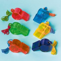 Σφυρίχτρες χρωματιστές πλαστικές - 12 τμχ.