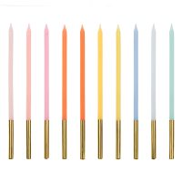 Ψηλά Κεράκια τούρτας σε Διάφορα Χρώματα - 10 τμχ.