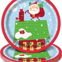 Πιάτα Χάρτινα Γλυκού Colorful Santa - 8 τμχ.