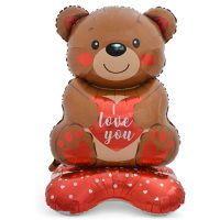 Standing Μπαλόνι Αρκουδάκι καφέ I Love you